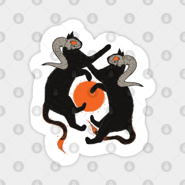 Kitty Demon Twins Magnet by Jess Adams