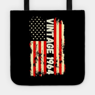 Vintage 1964 60th Birthday Gifts 60 Years Old American Flag Tote