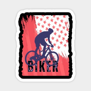 FUNNY RED BIKER FLAG USA Magnet