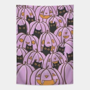 Cats in the Pink Pumpkin Patch! Tapestry