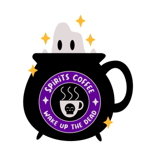 Spirits Coffee Halloween ghost coffee brand cute T-Shirt