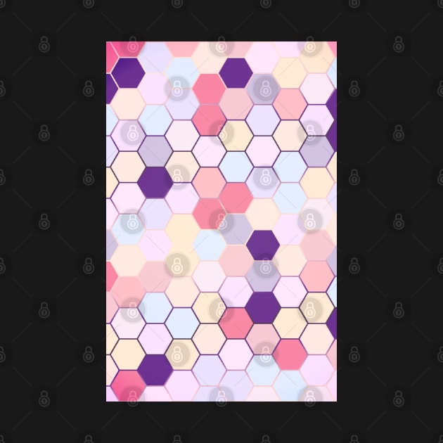 Cute Pastel Pink hexagon pattern by Yarafantasyart