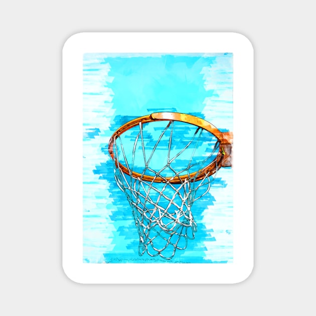 Perfect Basketball Hoop Shot Trio One Magnet by ColortrixArt