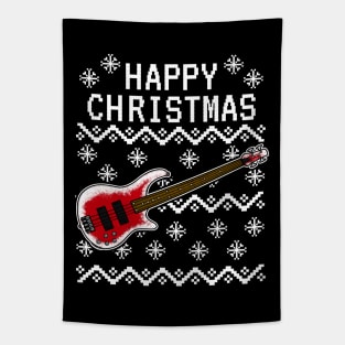 Bass Guitar Ugly Christmas Bassist Musician Tapestry