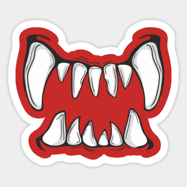 Halloween Monster Teeth Jaw Maw Scary Fangs Halloween Costume Ideas Sticker Teepublic