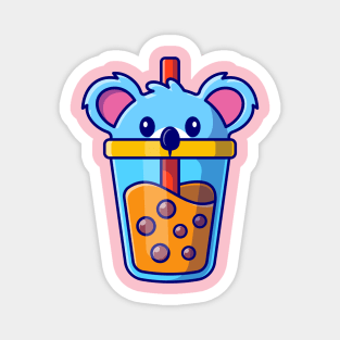 Cute Koala Boba Milk Tea Cup Cartoon Magnet