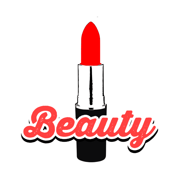 Beauty Red Lipstick Illustration Vector Design by Grafititee