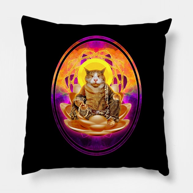 Buddha Kitty Pillow by Magmata