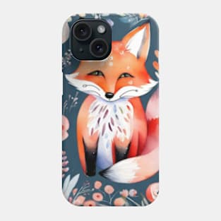 Cute floral fox Phone Case