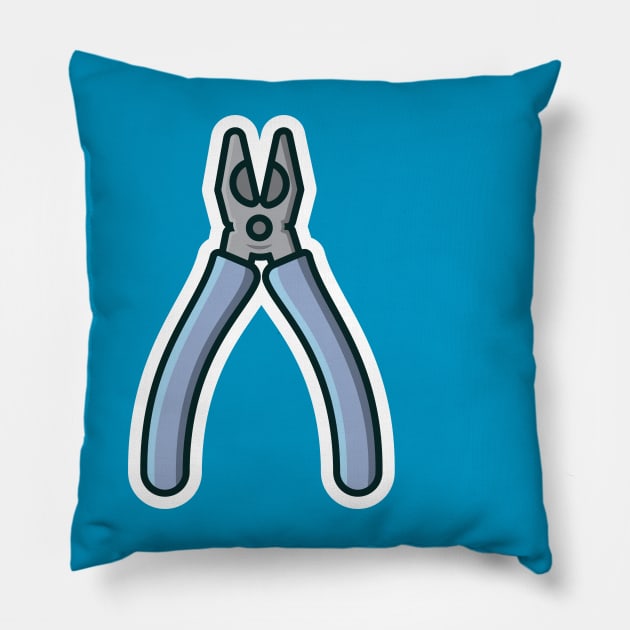 Pliers Tool Sticker vector illustration. Mechanic and Electrician working tool equipment objects icon concept. Hand tools for repair building sticker design icon logo. Pillow by AlviStudio