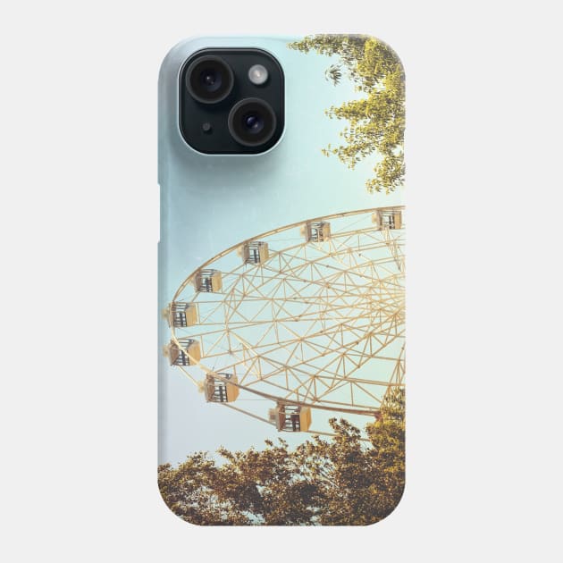 Ferris wheel between trees vintage Phone Case by EvgeniiV