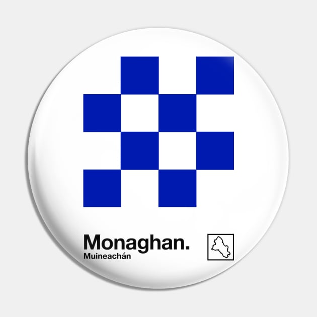 County Monaghan / Original Retro Style Minimalist Poster Design Pin by feck!