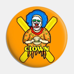 CLOWN HOLDING BURGER Pin