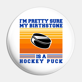 Hockey Puck Birthstone Pin