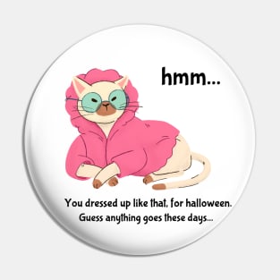 Bougie Funny Cat Halloween Print- Guess Anything Goes Pin