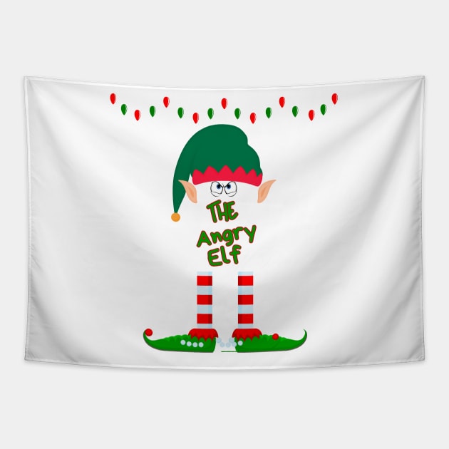 The Angry Elf Christmas Tapestry by FunGraphics