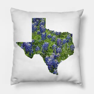 Pretty Bluebonnets Blooming in Texas Hillcountry Fields Pillow