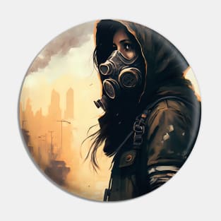 Anatomy of Disaster: Woman in Gas Mask Pin