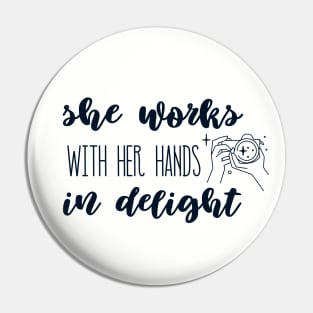 She works with her hands in delight Pin