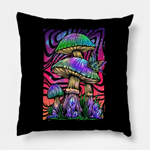 Space Magical Mushroom Pillow by XXII Designs