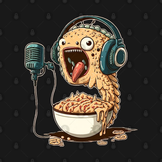 Ramen of Kanagawa  monster speaking in microphone by BOM TSHIRTS