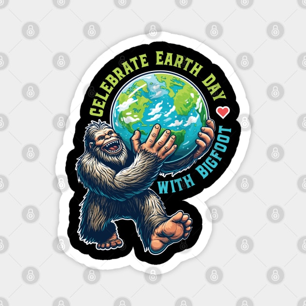 Bigfoot Earth Day Celebration - Big Footprint Environmental Magnet by Graphic Duster