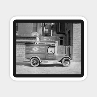 Candy Delivery Truck, 1926. Vintage Photo Magnet