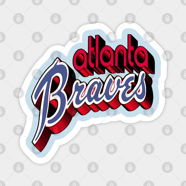 Atlanta Braves 3D - Hank Aaron era 1970s Logo Magnet by RetroZest