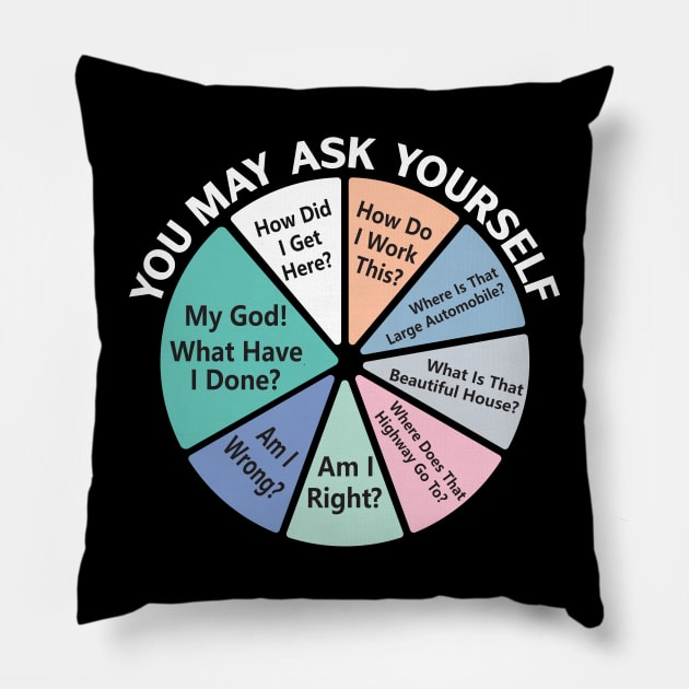You May Ask Yourself - 80's Retro Music Funny - Once In A Lifetime Pie Chart Pillow by TeeTypo