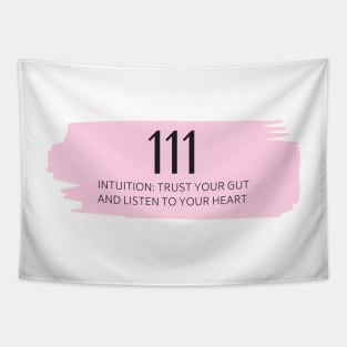 111 Angel Number pink Tapestry