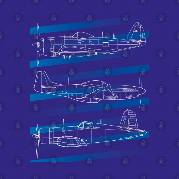 Blueprint Skies: Iconic Warbirds by Blue Gingko Designs LLC