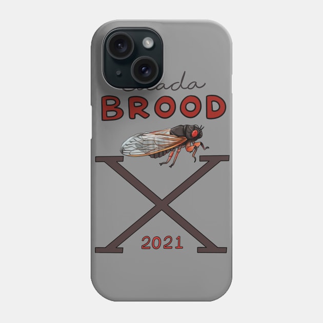 Cicada Brood X Phone Case by Elisa_Arts