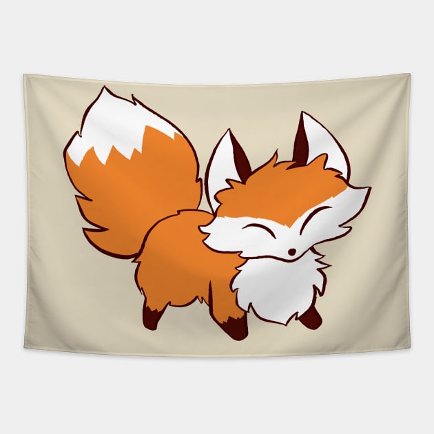 Fluffy Fox Tapestry by saradaboru