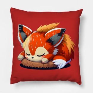 Cute Sleeping Baby Fox - Artwork Pillow