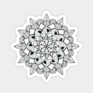 Mandala ink drawing - partly transparent Magnet