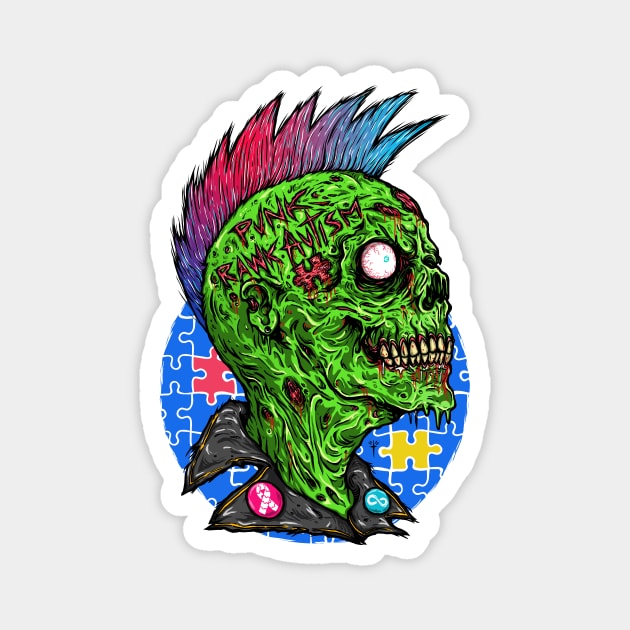 Punk Rawk Austim Magnet by DesecrateART