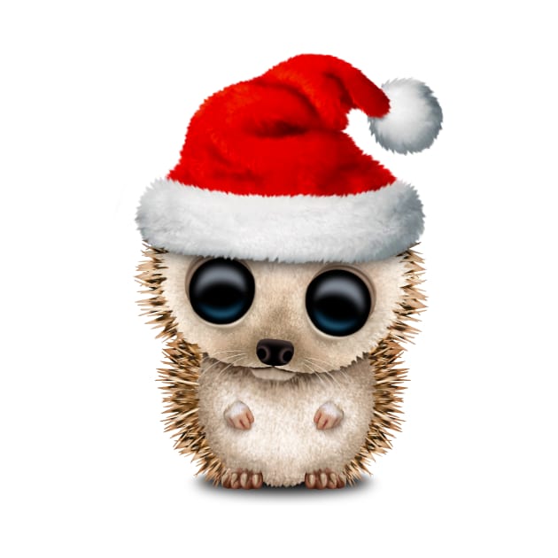 Christmas Hedgehog Wearing a Santa Hat by jeffbartels