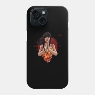 robot namaste girl with flowers meditating and doing yoga flowers Phone Case