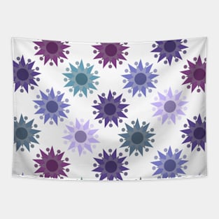 Deco Suns Cool on White Repeat Tapestry