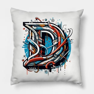 Letter D design graffity style Pillow