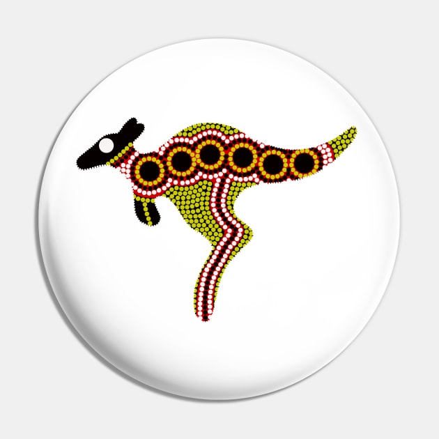 Aboriginal Art Kangaroo Pin by hogartharts