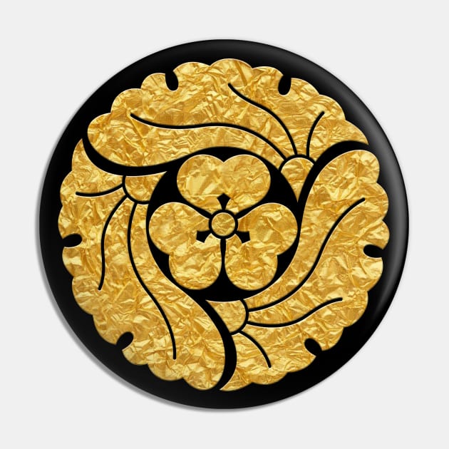 Japanese Mon Mitsuoi Icho ni Katabami Pin by Takeda_Art