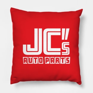 JC Auto Parts - (Double-Sided - White on Solid Color) Pillow