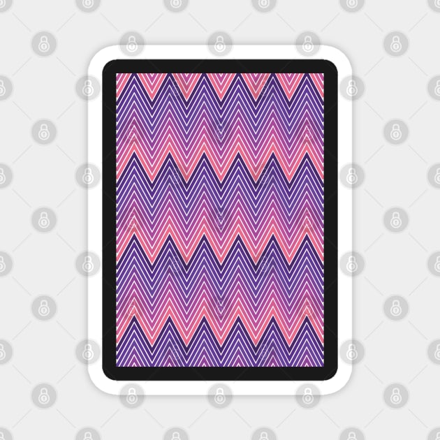 Trendy Purple Geometric Chevron Herringbone Pattern Magnet by CityNoir