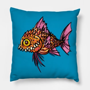 Ugly Piranha Fish Pillow