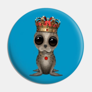 Cute Baby Seal Wearing Crown Pin