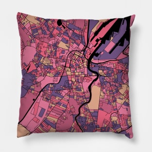 Belfast Map Pattern in Purple & Pink Pillow
