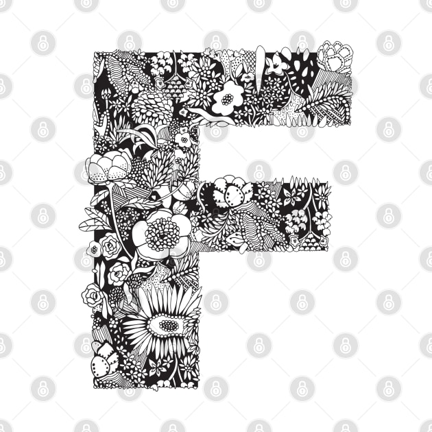 Floral Letter F by HayleyLaurenDesign