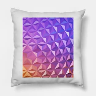 Low Poly Spaceship Earth (Sunset) Pillow