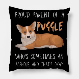 Proud Parents of Puggle Pet Dog Pillow